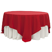 90" Square 200 GSM Polyester Tablecloth / Overlay - Red