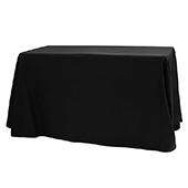 90" x 108" Oblong 200 GSM Polyester Tablecloth - Black