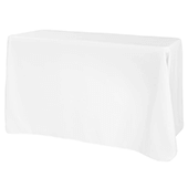90" x 108" Oblong 200 GSM Polyester Tablecloth - White