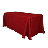 90" x 132" Rectangular Oblong 200 GSM Polyester Tablecloth - Apple Red