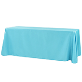 90" x 132" Rectangular Oblong 200 GSM Polyester Tablecloth - Aqua Blue