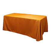 90" x 132" Rectangular Oblong 200 GSM Polyester Tablecloth - Burnt Orange