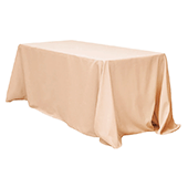 90" x 132" Rectangular Oblong 200 GSM Polyester Tablecloth - Champagne