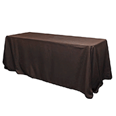 90" x 132" Rectangular Oblong 200 GSM Polyester Tablecloth - Chocolate Brown