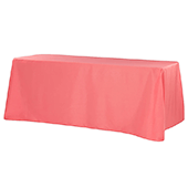 90" x 132" Rectangular Oblong 200 GSM Polyester Tablecloth - Coral