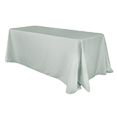 90" x 132" Rectangular Oblong 200 GSM Polyester Tablecloth - Gray/Silver