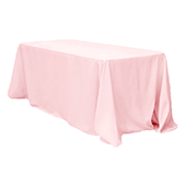 90" x 132" Rectangular Oblong 200 GSM Polyester Tablecloth - Pastel Pink