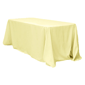 90" x 132" Rectangular Oblong 200 GSM Polyester Tablecloth - Pastel Yellow