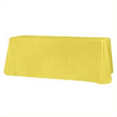 90" x 132" Rectangular Oblong 200 GSM Polyester Tablecloth - Yellow