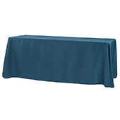 90" x 156" Rectangular 125-130 GSM Polyester Tablecloth - Navy Blue