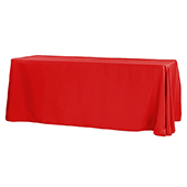 90" x 156" Rectangular 125-130 GSM Polyester Tablecloth - Red