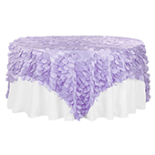 Large Petal Gatsby Circle - Square Table Overlay / Tablecloth - 90" x 90" - Lavender