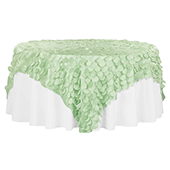 Large Petal Gatsby Circle - Square Table Overlay / Tablecloth - 90" x 90" - Mint Green