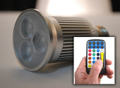 9 Watt LED RGB Color-Change Projection Bulb w/ Remote Control