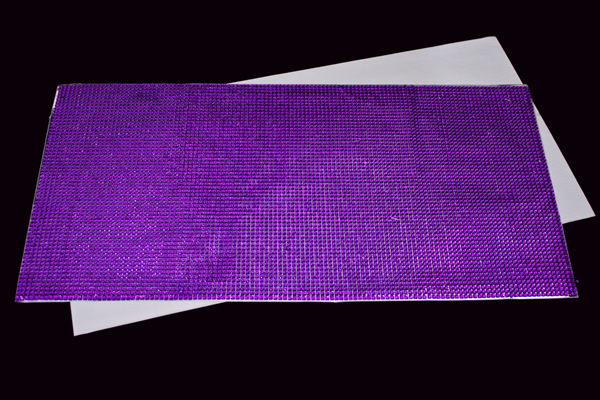 Adhesive Rhinestone Mesh Sticker Sheets - 20 - Purple