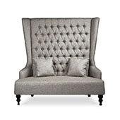 Bride and Groom Throne Loveseat - Taupe