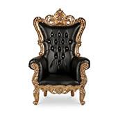 French Bride and Groom Throne Chair - Black & Gold