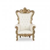 French Bride and Groom Throne Chair - White & Gold