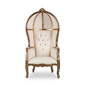 Royal Bride and Groom Throne Chair - Tan & Gold
