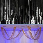 Black - Metallic Fringe Ceiling Curtain - Choose your Length