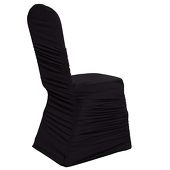 200 GSM Grade A Quality Ruched Chair Cover By Eastern Mills - Spandex/Lycra - Black