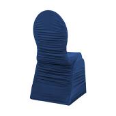 200 GSM Grade A Quality Ruched Chair Cover By Eastern Mills - Spandex/Lycra - Navy Blue