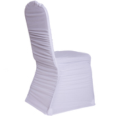 200 GSM Grade A Quality Ruched Chair Cover By Eastern Mills - Spandex/Lycra - White