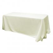 90" x 156" Rectangular 125-130 GSM Polyester Tablecloth - Light Ivory/Off White