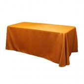 90" x 156" Rectangular 125-130 GSM Polyester Tablecloth - Burnt Orange