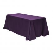 90" x 156" Rectangular 125-130 GSM Polyester Tablecloth - Eggplant/Plum