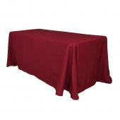 90" x 156" Rectangular 125-130 GSM Polyester Tablecloth - Burgundy