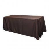 90" x 156" Rectangular 125-130 GSM Polyester Tablecloth - Chocolate Brown