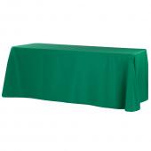 90" x 156" Rectangular 125-130 GSM Polyester Tablecloth - Emerald Green