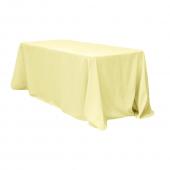 90" x 156" Rectangular 125-130 GSM Polyester Tablecloth - Pastel Yellow