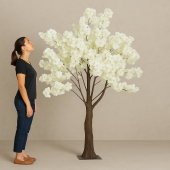 6.5ft Artificial Hydrangea Bloom Tree — White, 10 Interchangeable Branches | Customize for Weddings & Events | ModTree™ Collection