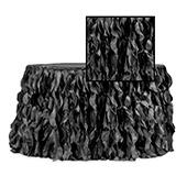 Spiral Taffeta & Organza Table Skirt  - 17 Feet x 30 Inches High - Black