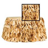 Spiral Taffeta & Organza Table Skirt  - 14 Feet x 30 Inches High - Gold