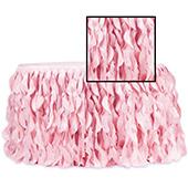 Spiral Taffeta & Organza Table Skirt  - 17 Feet x 30 Inches High - Pink