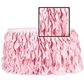 Spiral Taffeta & Organza Table Skirt  - 21 Feet x 30 Inches High - Pink