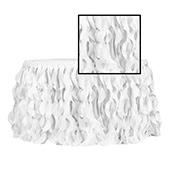 Spiral Taffeta & Organza Table Skirt  - 17 Feet x 30 Inches High - White