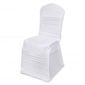 210 GSM Better Quality/Best Value Ruched Chair Cover By Eastern Mills - Spandex/Lycra  - White