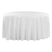 120" Round Sequin Tablecloth - White