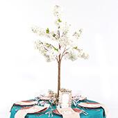 56" (4.5FT) Tall Fake Hydrangea Bloom Tabletop Centerpieces Tree - White