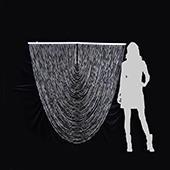 DecoStar™ Jewel Crystal Iridescent Diamond Cut Swag Curtain - 6ft Wide by 6ft Tall