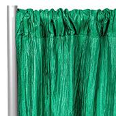 Accordion Crushed Taffeta - 10ft Long x 54" Wide Drape/Backdrop Panel - Emerald Green