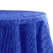 Accordion Crushed Taffeta - 120" Round Tablecloth - Royal Blue