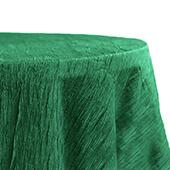 Accordion Crushed Taffeta - 120" Round Tablecloth - Emerald Green