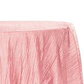 Accordion Crushed Taffeta - 132" Round Tablecloth - Dusty Rose/Mauve