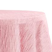 Accordion Crushed Taffeta - 132" Round Tablecloth - Pink