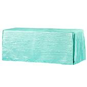 Accordion Crushed Taffeta - 90"x132" Rectangular Tablecloth - Turquoise